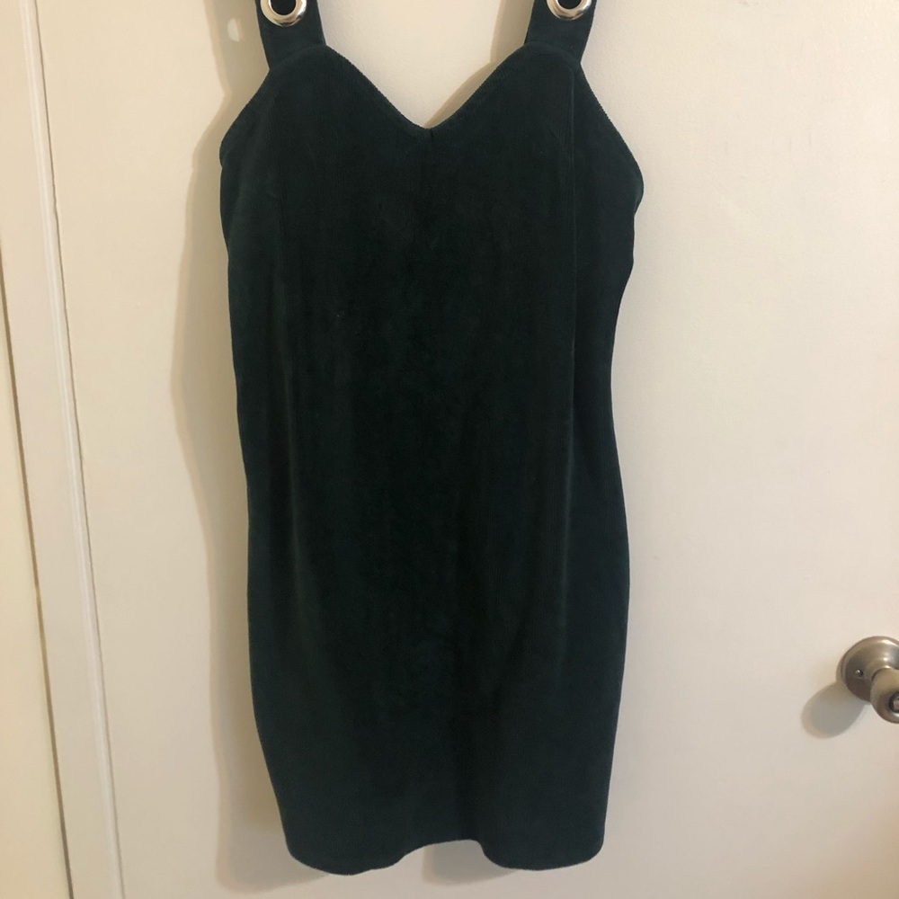 Soft Corduroy Forrest Green Dress